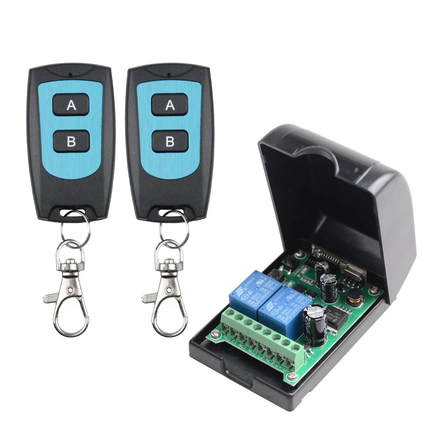 433MHz Wireless DC 12V Remote Control Switch 1CH RF 10A Relay Receiver and 2CH Transmitter For Door Electromagnetic Lock DIY