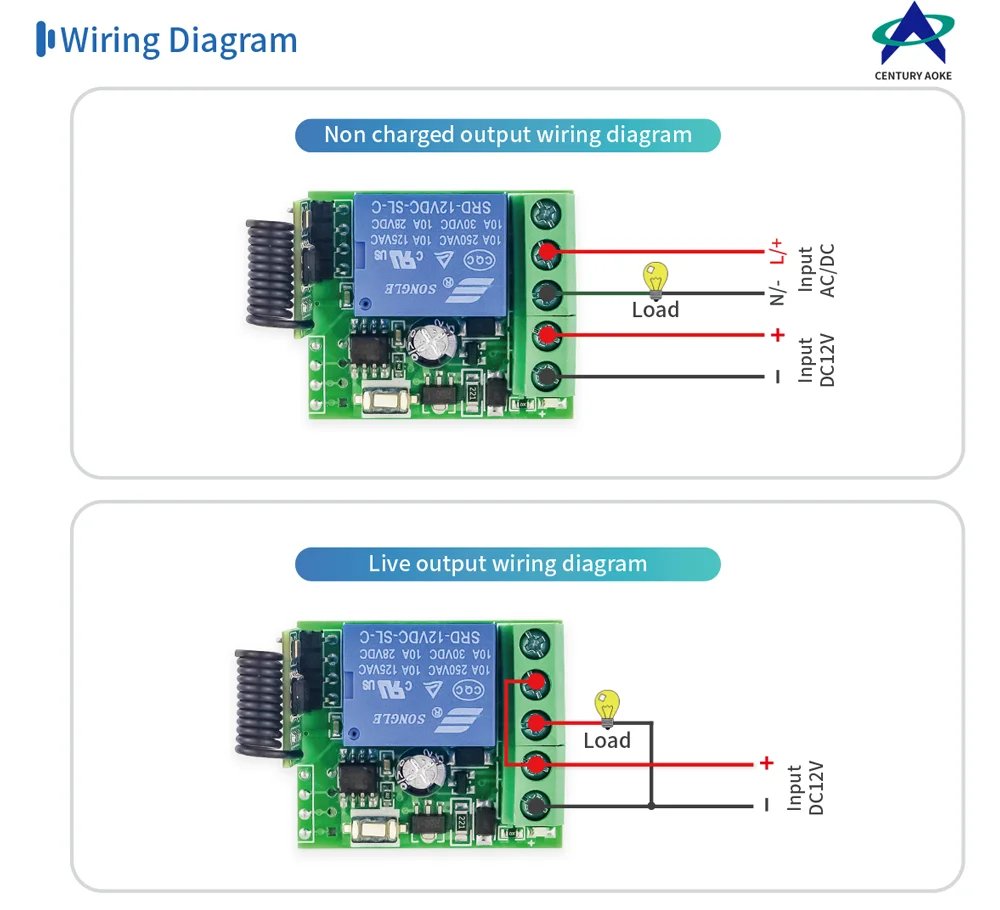 433MHz Wireless DC 12V Remote Control Switch 1CH RF 10A Relay Receiver and 2CH Transmitter For Door Electromagnetic Lock DIY