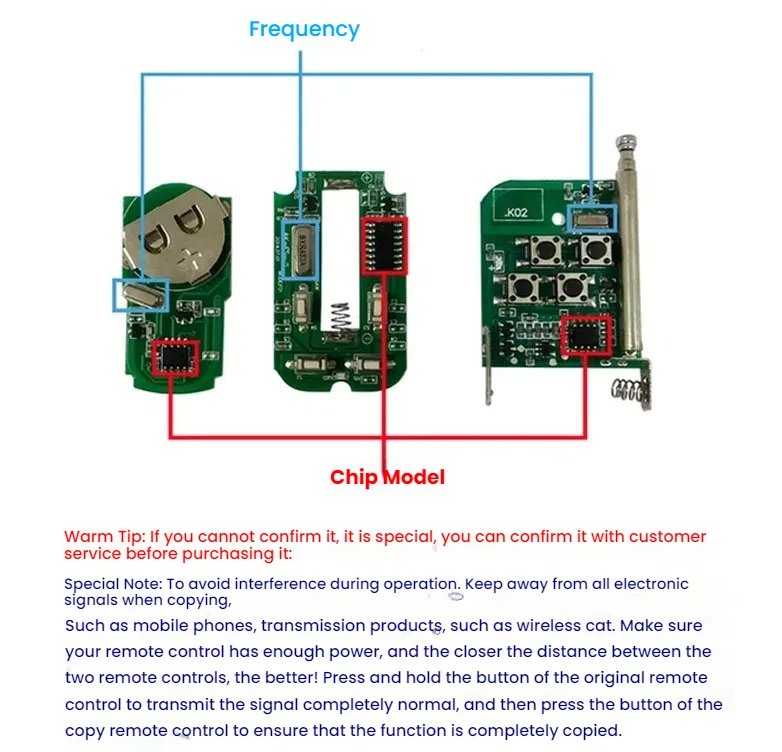 Universal 433MHz 315MHz RF Remote Control Wireless Switch Long Range for Garage Door LED Light Gate