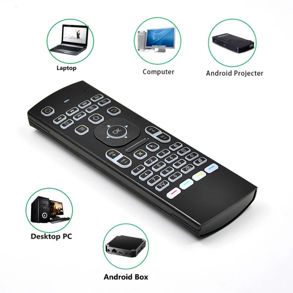 Backlight Air Mouse Remote Control MX3 Wireless Mini Keyboard 2.4Ghz For Android TV Box PC Motion Sensing Gamer Controller