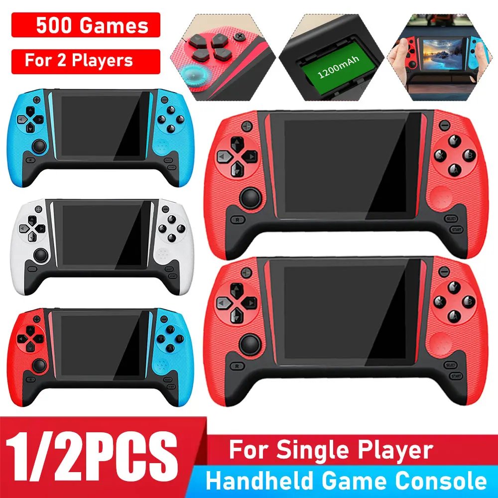 Gaming Console 3.5inch LCD Screen TV Connect Nostalgic Game Console 1200mAh Video Game Console for Kids Adults for Single Player
