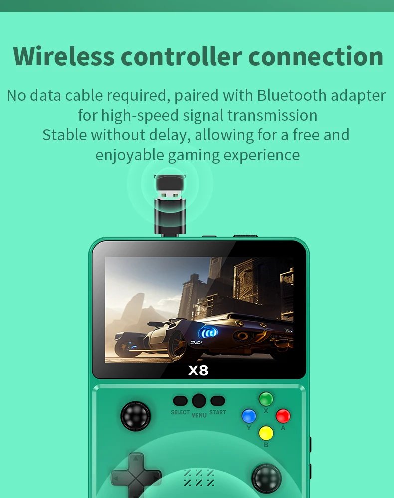 X8 Retro Handheld Game Console 4 Inch IPS Screen 10 Emulator Dual Operated Video Game Player Home Game Console PSP2000+ Gaming