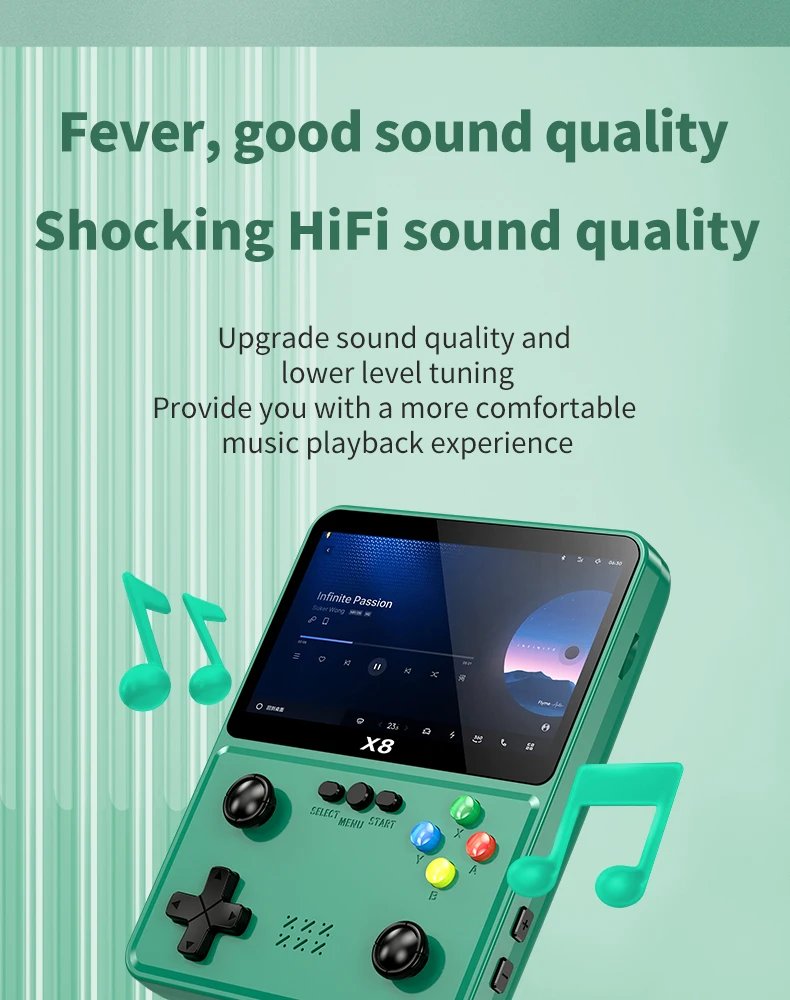 X8 Retro Handheld Game Console 4 Inch IPS Screen 10 Emulator Dual Operated Video Game Player Home Game Console PSP2000+ Gaming