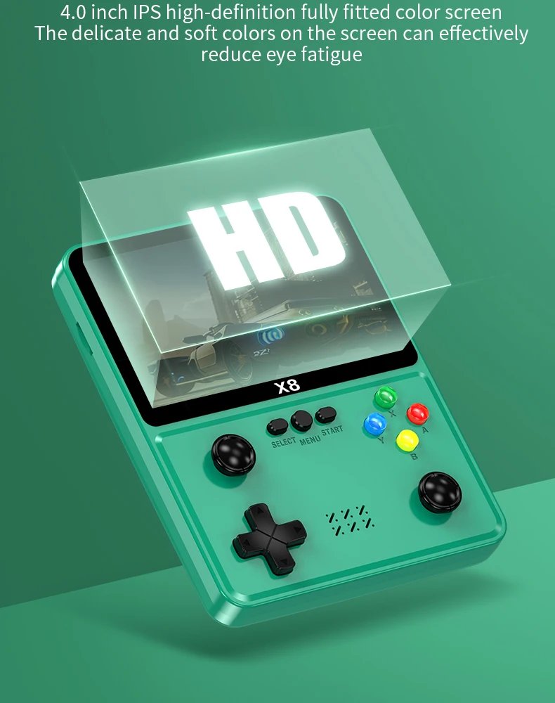 X8 Retro Handheld Game Console 4 Inch IPS Screen 10 Emulator Dual Operated Video Game Player Home Game Console PSP2000+ Gaming