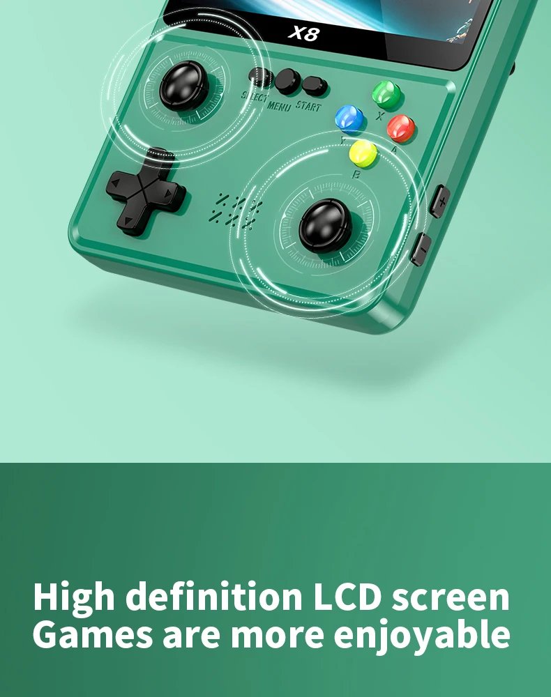 X8 Retro Handheld Game Console 4 Inch IPS Screen 10 Emulator Dual Operated Video Game Player Home Game Console PSP2000+ Gaming