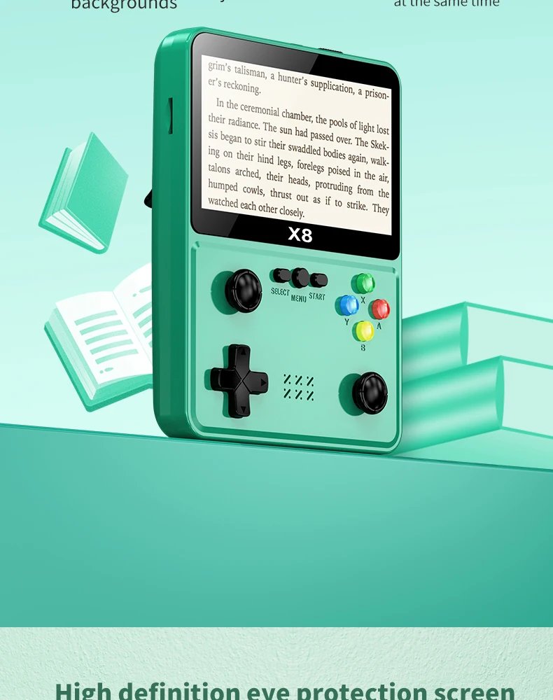 X8 Retro Handheld Game Console 4 Inch IPS Screen 10 Emulator Dual Operated Video Game Player Home Game Console PSP2000+ Gaming