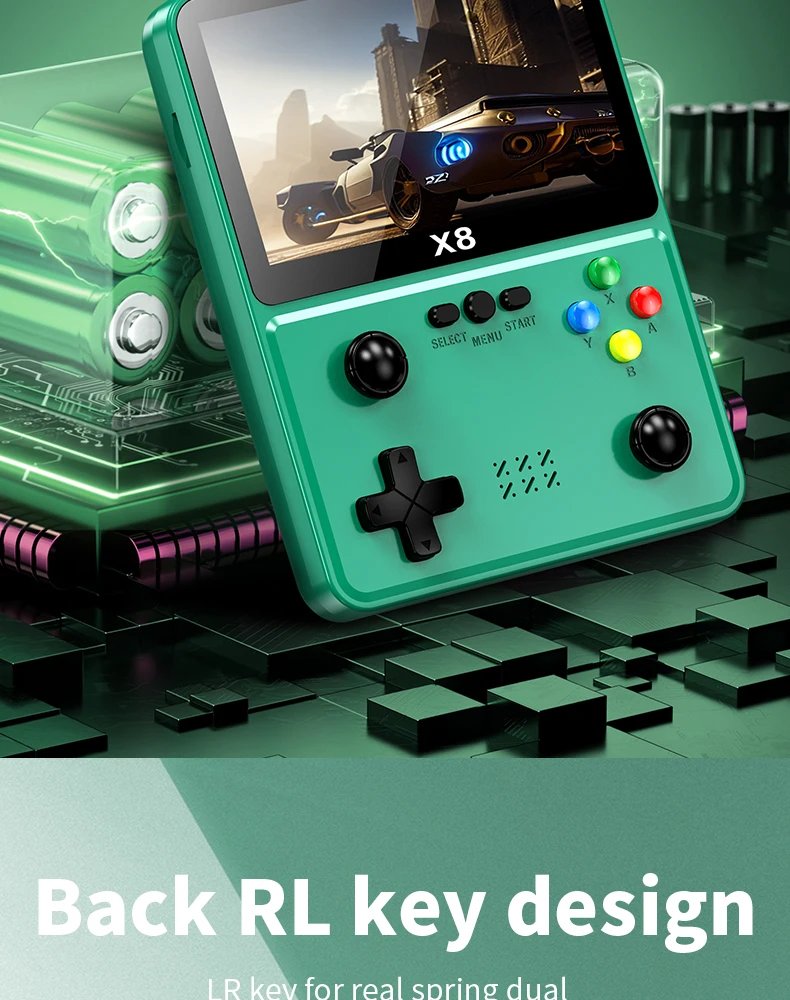 X8 Retro Handheld Game Console 4 Inch IPS Screen 10 Emulator Dual Operated Video Game Player Home Game Console PSP2000+ Gaming