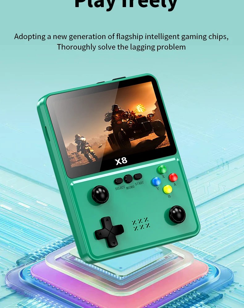 X8 Retro Handheld Game Console 4 Inch IPS Screen 10 Emulator Dual Operated Video Game Player Home Game Console PSP2000+ Gaming