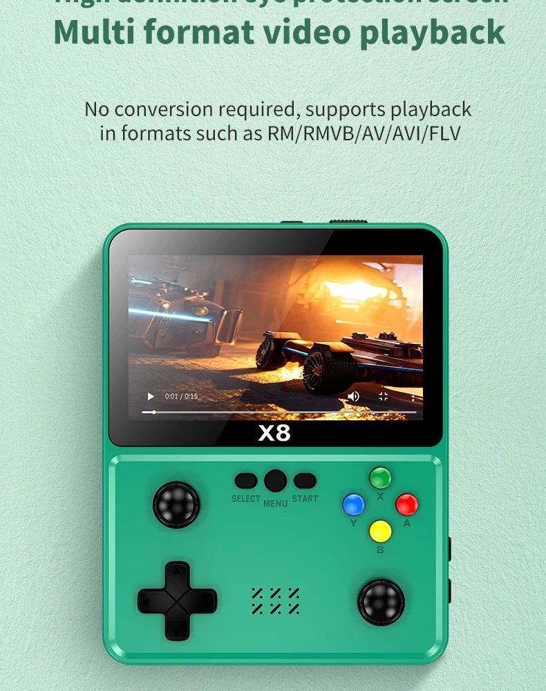 X8 Retro Handheld Game Console 4 Inch IPS Screen 10 Emulator Dual Operated Video Game Player Home Game Console PSP2000+ Gaming