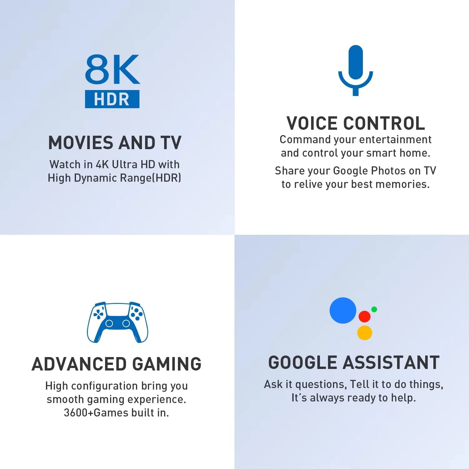 home gaming consoles G7,G8 8K 3D, supports two players, 60000 classic retro arcade games, includes 2.4G wireless controllers.