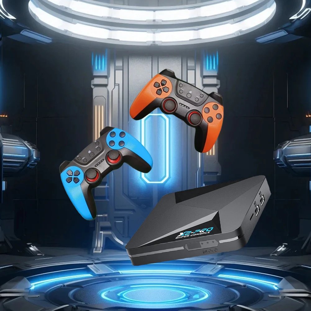 X2 Pro Retro Video Game Console TV Box 100000+ Games with 2 Gamepads Super Console 4K 60+ Game Emulators for DC/Arcade/MAME/Sega