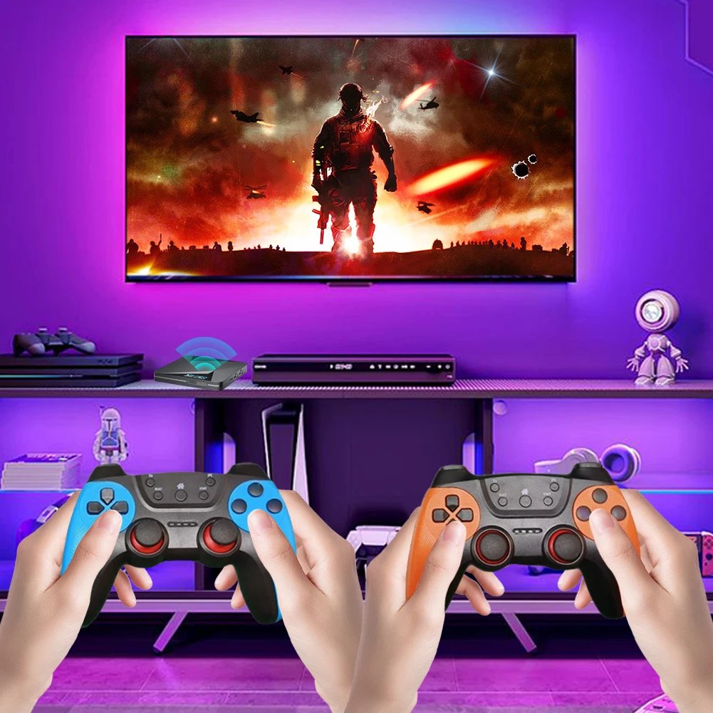 X2 Pro Retro Video Game Console TV Box 100000+ Games with 2 Gamepads Super Console 4K 60+ Game Emulators for DC/Arcade/MAME/Sega