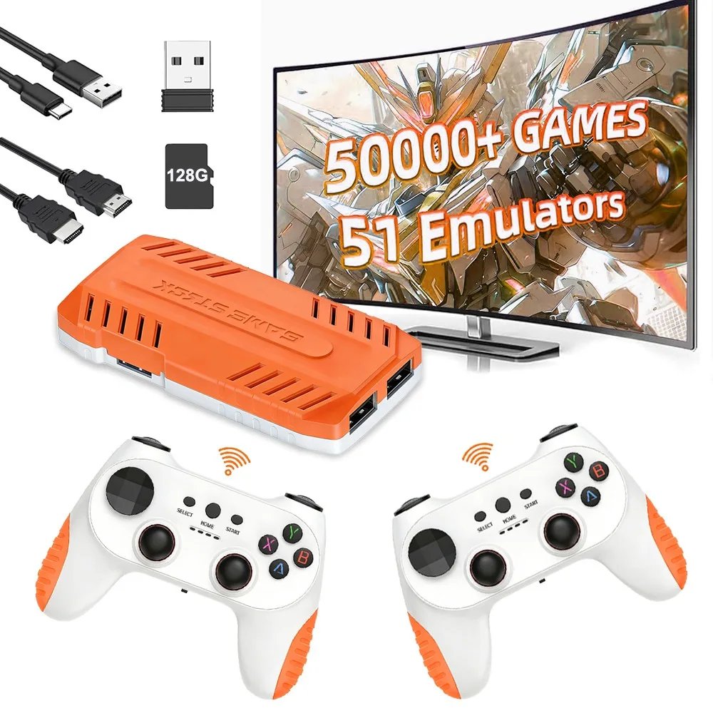 2026 New 128G X10 PRO GameStick 4K Video Game Console 3D Games Built-In 50K Games 40+ Emulators Retro Games Dual 2.4G Controller