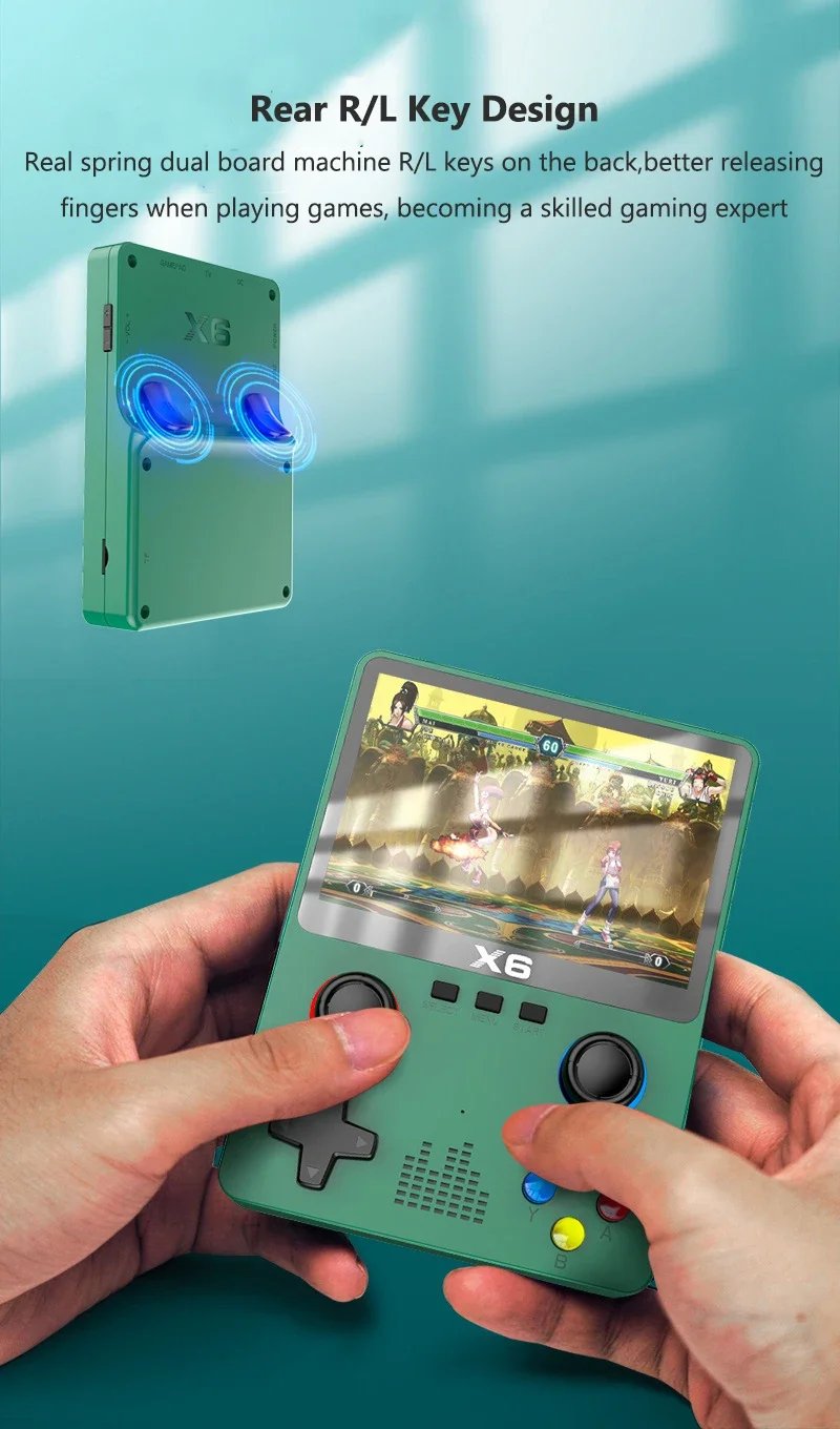 Retro Handheld Game Console 3.5Inch IPS Screen Dual 3D Joystick 11 Simulators GBA Video Game Players 10000+ Games for Kids Gifts