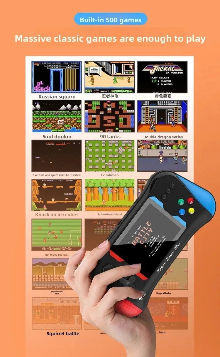 The x7m handheld color screen game console offers 500 brand-new, retro and classic games for gifts