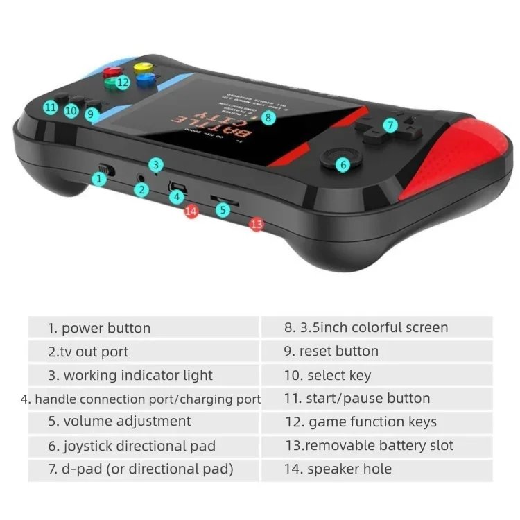 The x7m handheld color screen game console offers 500 brand-new, retro and classic games for gifts