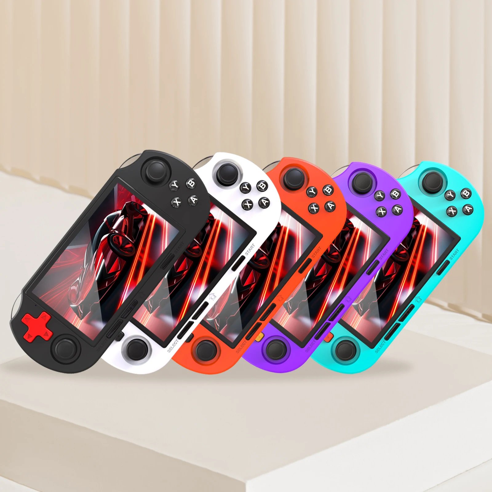 GAMINJA ANS16 Open Source Handheld Game 4.5 Inch IPS Screen RGB Lighting Portable Retro Video Game Console 64GB For PS1/GBA/SFC