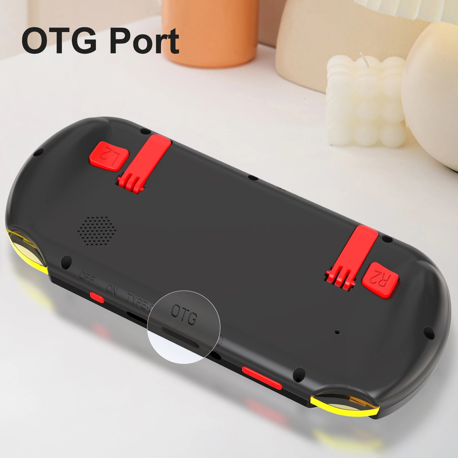 GAMINJA ANS16 Open Source Handheld Game 4.5 Inch IPS Screen RGB Lighting Portable Retro Video Game Console 64GB For PS1/GBA/SFC