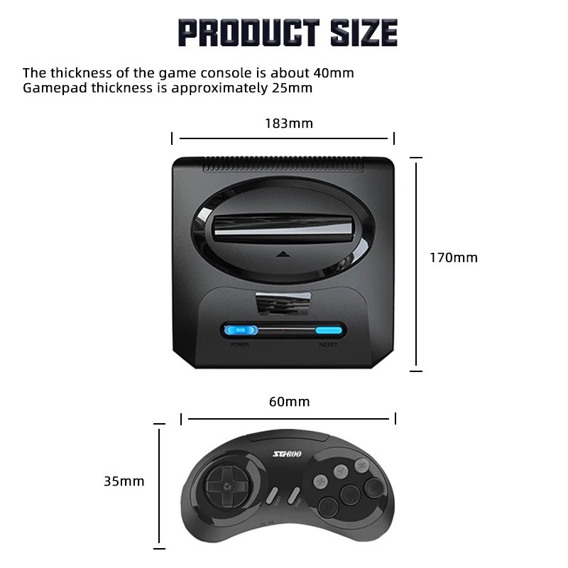 16BIT Segas-MD Video Game Console For Sega Mega Drive Genesis FC Dendy Console Support HDMI Output Retro Game Machine