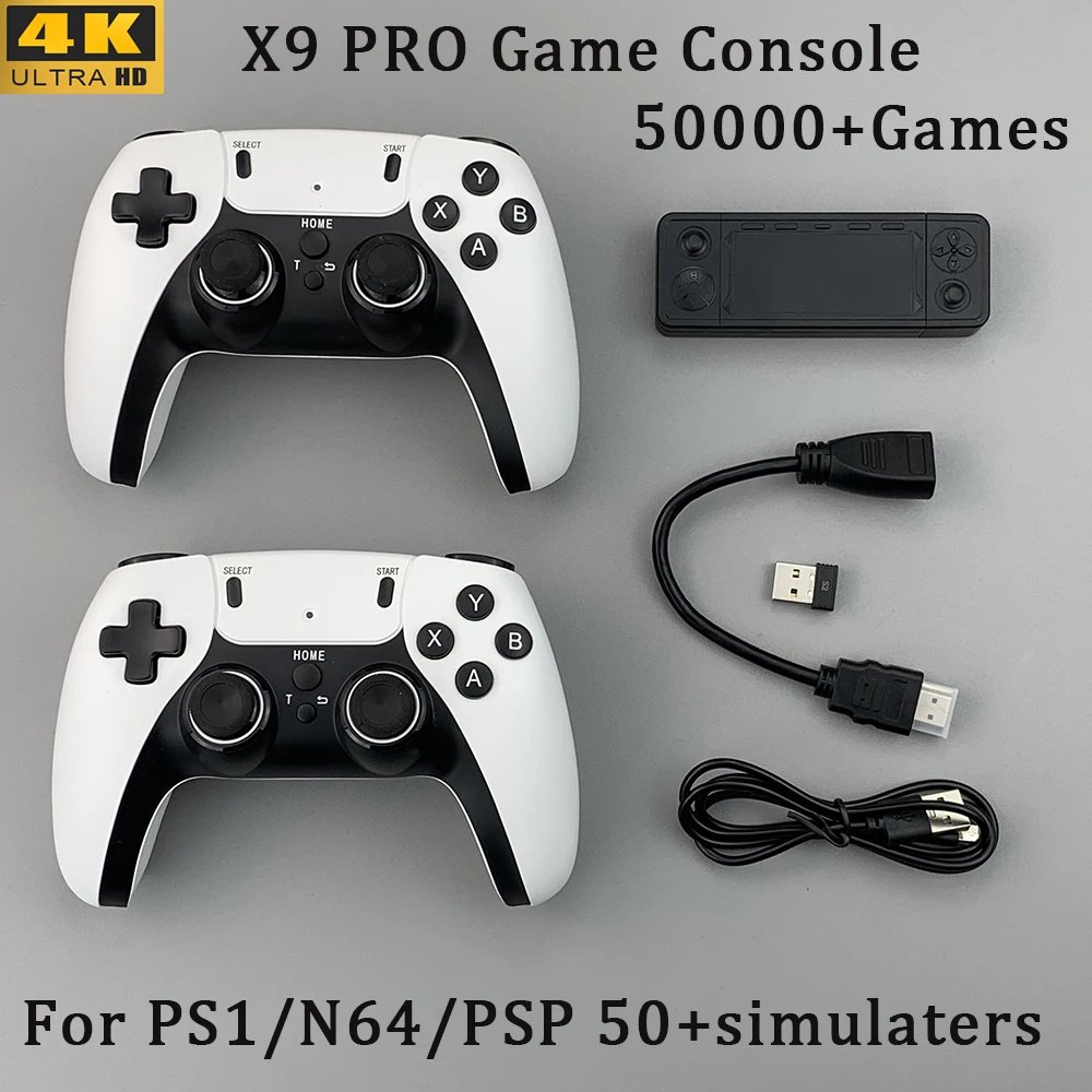 X9 PRO Retro Game Stick 4K TV HD Video Game Console 256G 50000 Games For PS1/PSP/SFC/N64 Emulator 3D Classic Games