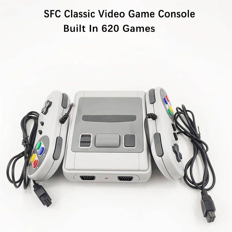 Mini Portable Retro Video Game Console For SNES Home Game Player AV Output Built in SFC620 Game with wired Gamepad GameAccessory