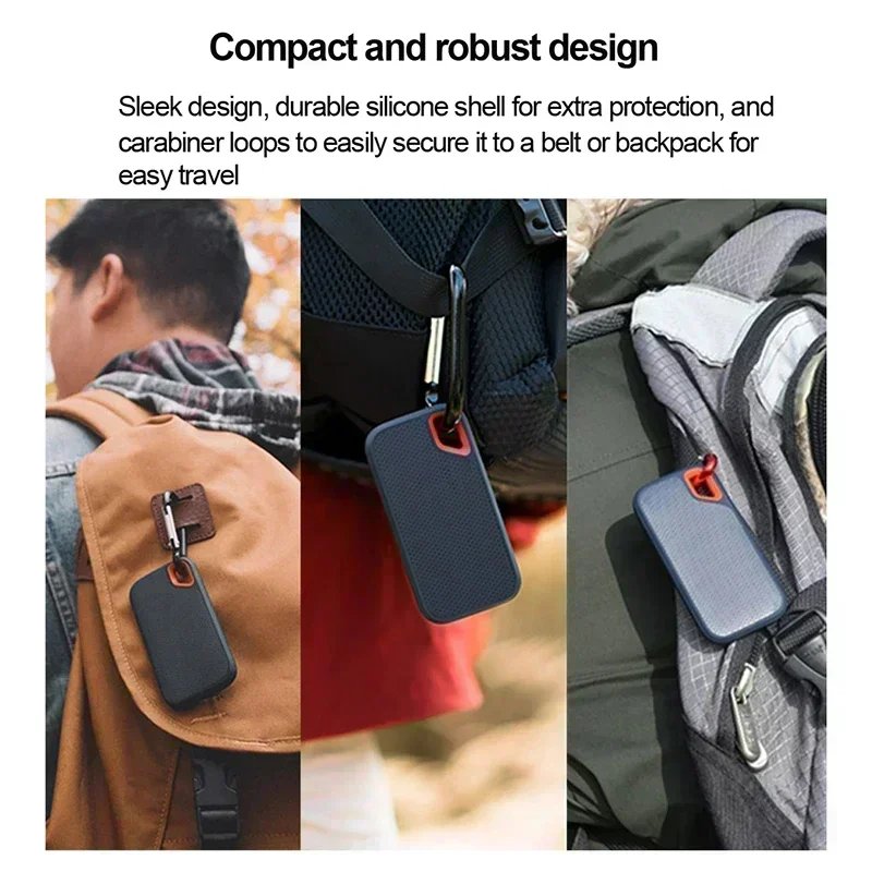 Rugged High-Speed 1TB/2TB Portable SSD USB 3.1 Type-C External Solid State Storage for Laptop, Phone & MAC - Fast Data Transfer