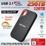 Rugged High-Speed 1TB/2TB Portable SSD USB 3.1 Type-C External Solid State Storage for Laptop, Phone & MAC - Fast Data Transfer