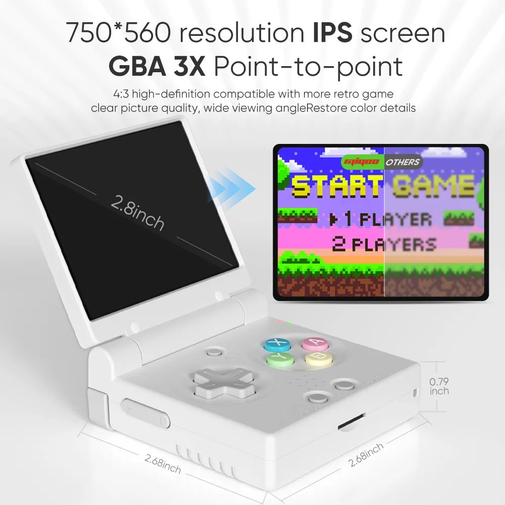 MIYOO Mini Flip Retro Handheld Game Console Foldable 2.8''IPS Screen Classic Portable Video Game Consoles Simulator Players Gift