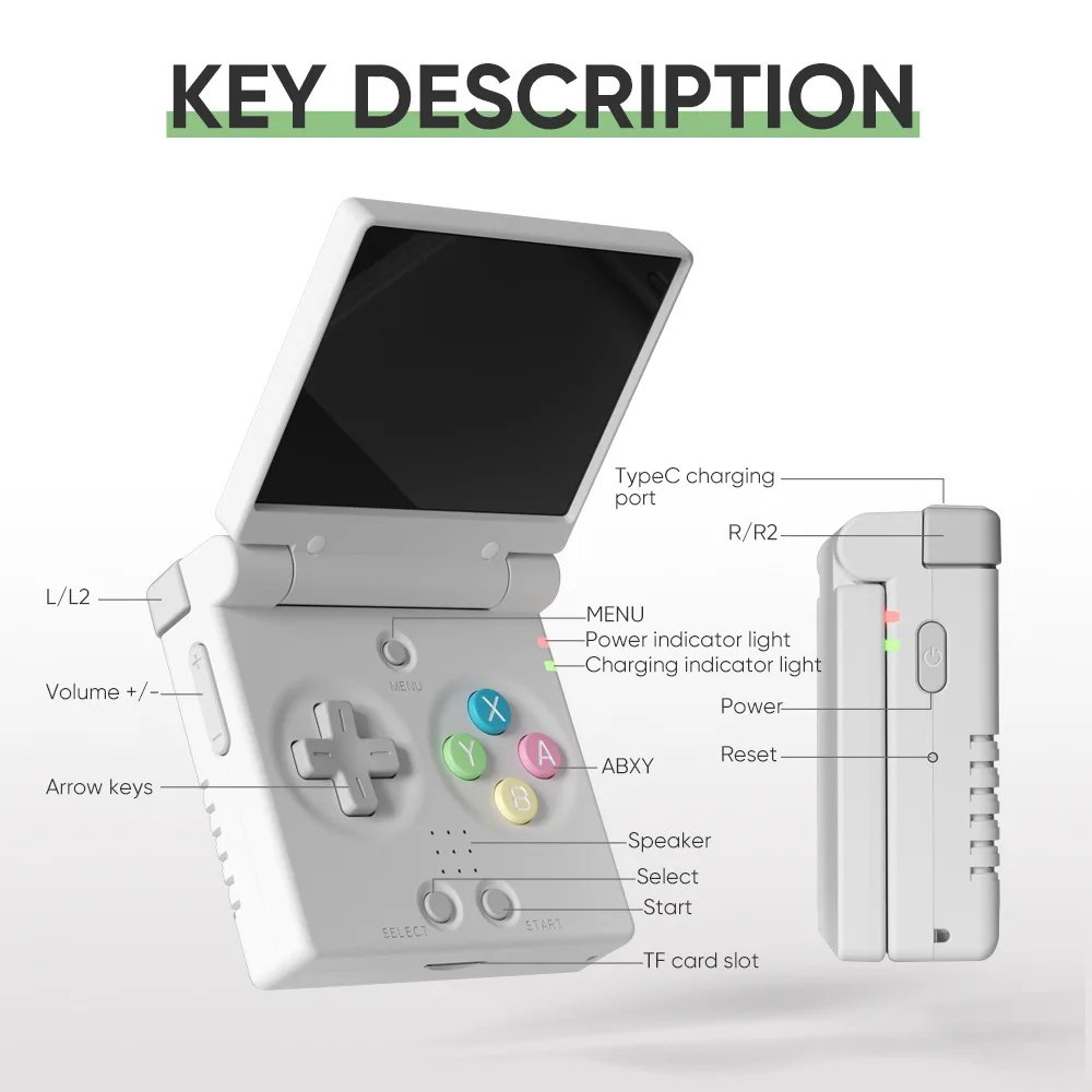 MIYOO Mini Flip Retro Handheld Game Console Foldable 2.8''IPS Screen Classic Portable Video Game Consoles Simulator Players Gift