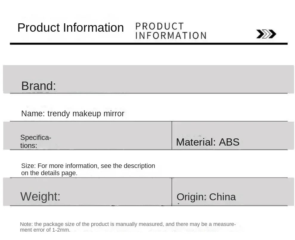 Eyelash Extension Handheld Makeup Mirror Square Makeup Vanity Mirror with Handle Hand Mirror SPA Salon Compact Mirrors