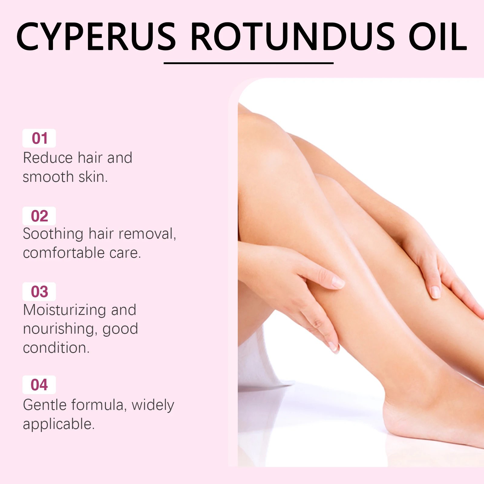 Cyperus Rotundus Oil for Hair Removal Smoothing Soothing Skin Care Moisturizes Armpit Leg Arm Hair Inhibitor Depilatory Oil
