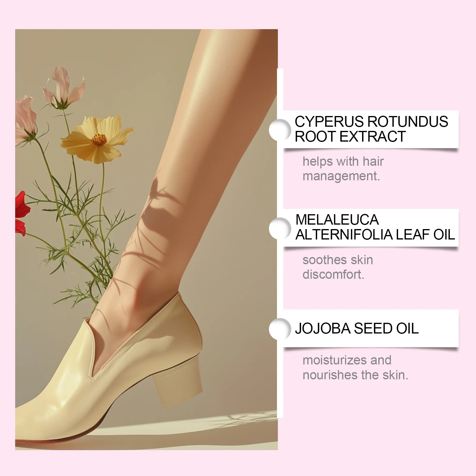 Cyperus Rotundus Oil for Hair Removal Smoothing Soothing Skin Care Moisturizes Armpit Leg Arm Hair Inhibitor Depilatory Oil