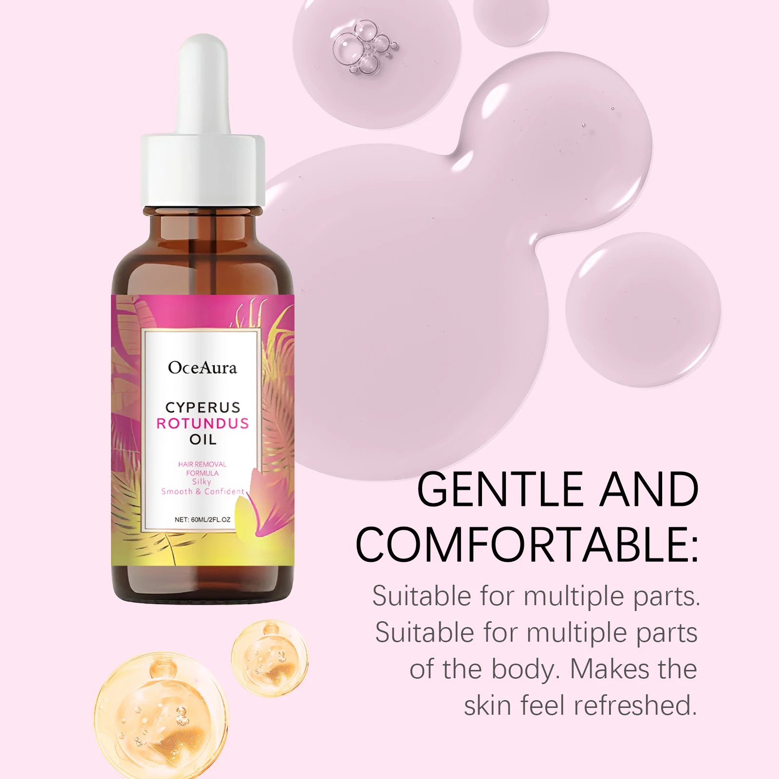 Cyperus Rotundus Oil for Hair Removal Smoothing Soothing Skin Care Moisturizes Armpit Leg Arm Hair Inhibitor Depilatory Oil