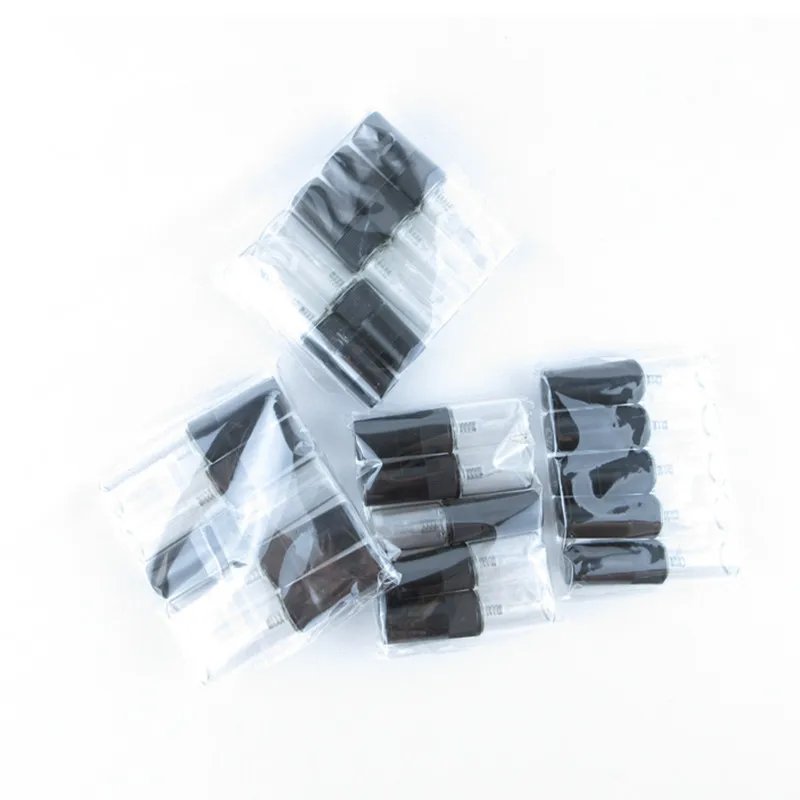 50/100PCS 2ML 3ML 5ML 10ML Black Portable Glass Perfume Bottle Empty Refillable Bottle Cosmetics Bottle Sample Thin Glass Vials