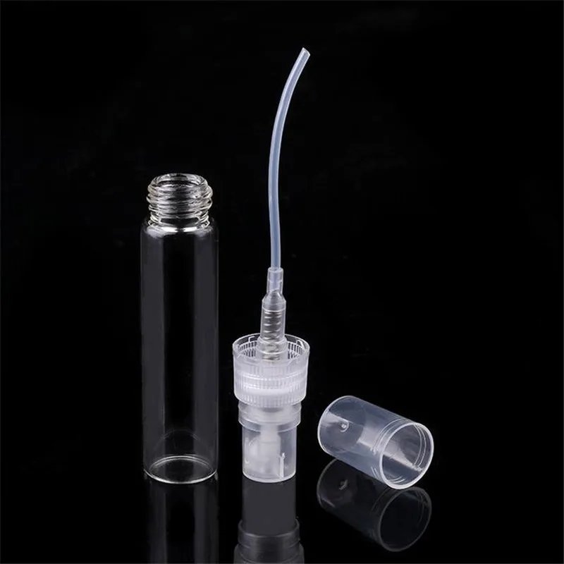 50/100PCS 2ML 3ML 5ML 10ML Black Portable Glass Perfume Bottle Empty Refillable Bottle Cosmetics Bottle Sample Thin Glass Vials