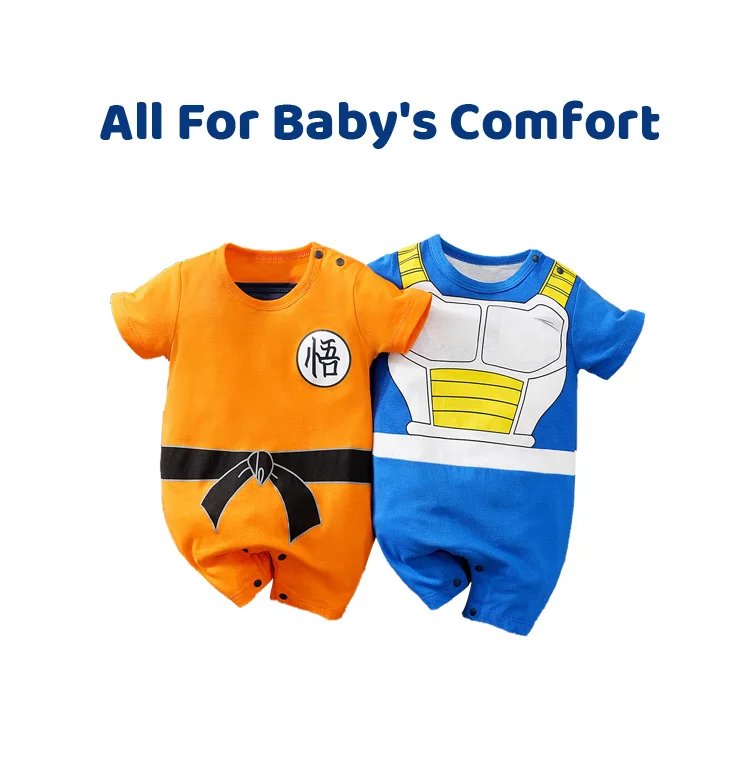 2pcs Newborn Clothing Handsome Anime Party Cotton Comfortable Soft Boys And Girls 0-18 Summer Short Sleeved Baby Jumpsuit