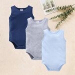 1/3/4/5/6Pcs Baby Boys Bodysuit  100%Cotton Solid Colors Sleeveless Blank Baby Clothing body bebe  Newborn Jumpsuit Plain 0-24 M - Image 6