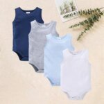 1/3/4/5/6Pcs Baby Boys Bodysuit  100%Cotton Solid Colors Sleeveless Blank Baby Clothing body bebe  Newborn Jumpsuit Plain 0-24 M - Image 3