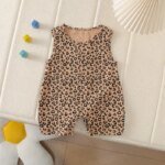0-3Y Boys Girls Leopard Print Bodysuit 2026 Summer Baby Sleeveless O-neck Short Romper Newborn One-piece Clothes - Image 2
