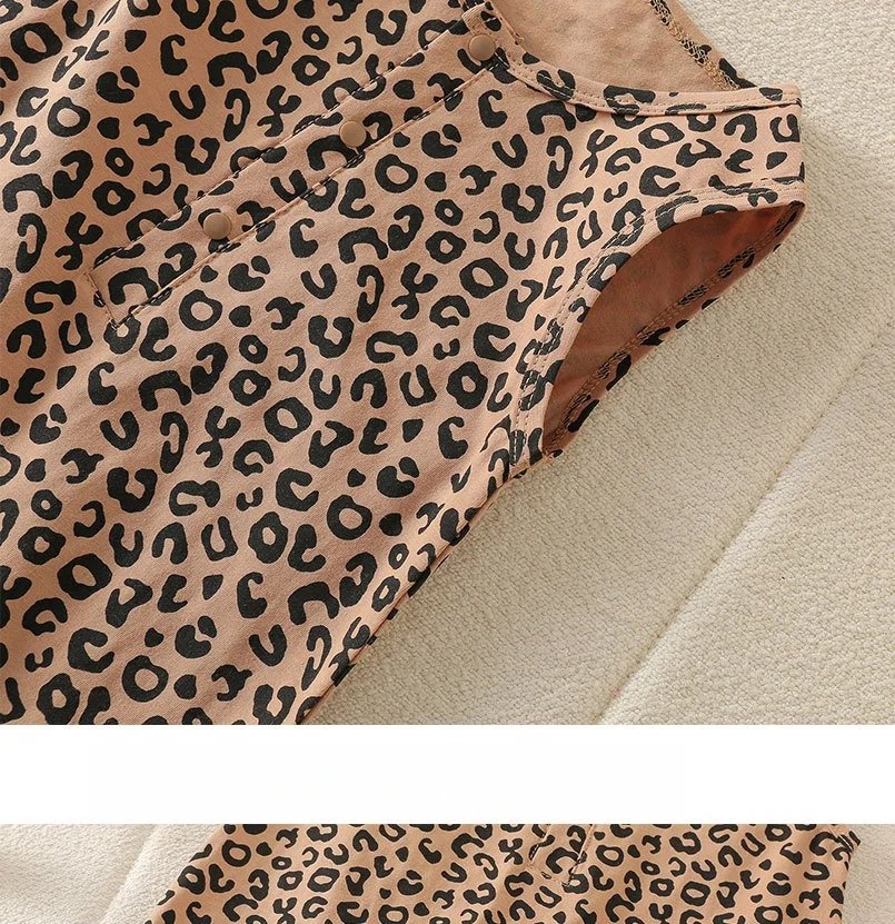 0-3Y Boys Girls Leopard Print Bodysuit 2026 Summer Baby Sleeveless O-neck Short Romper Newborn One-piece Clothes
