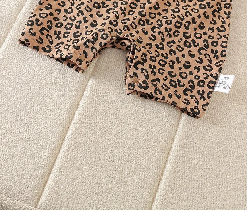 0-3Y Boys Girls Leopard Print Bodysuit 2026 Summer Baby Sleeveless O-neck Short Romper Newborn One-piece Clothes