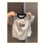 Summer Baby Bodysuit Cartoon Stripe Pattern Design for 3-24 Months - Image 4