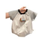Summer Baby Bodysuit Cartoon Stripe Pattern Design for 3-24 Months