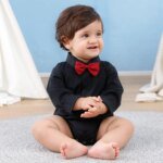Baby Boys Dress Shirt Newborn Baptism Bodysuit Infant Wedding Christening Chritmas Formal One Piece Gentlemen Party Rompers - Image 2
