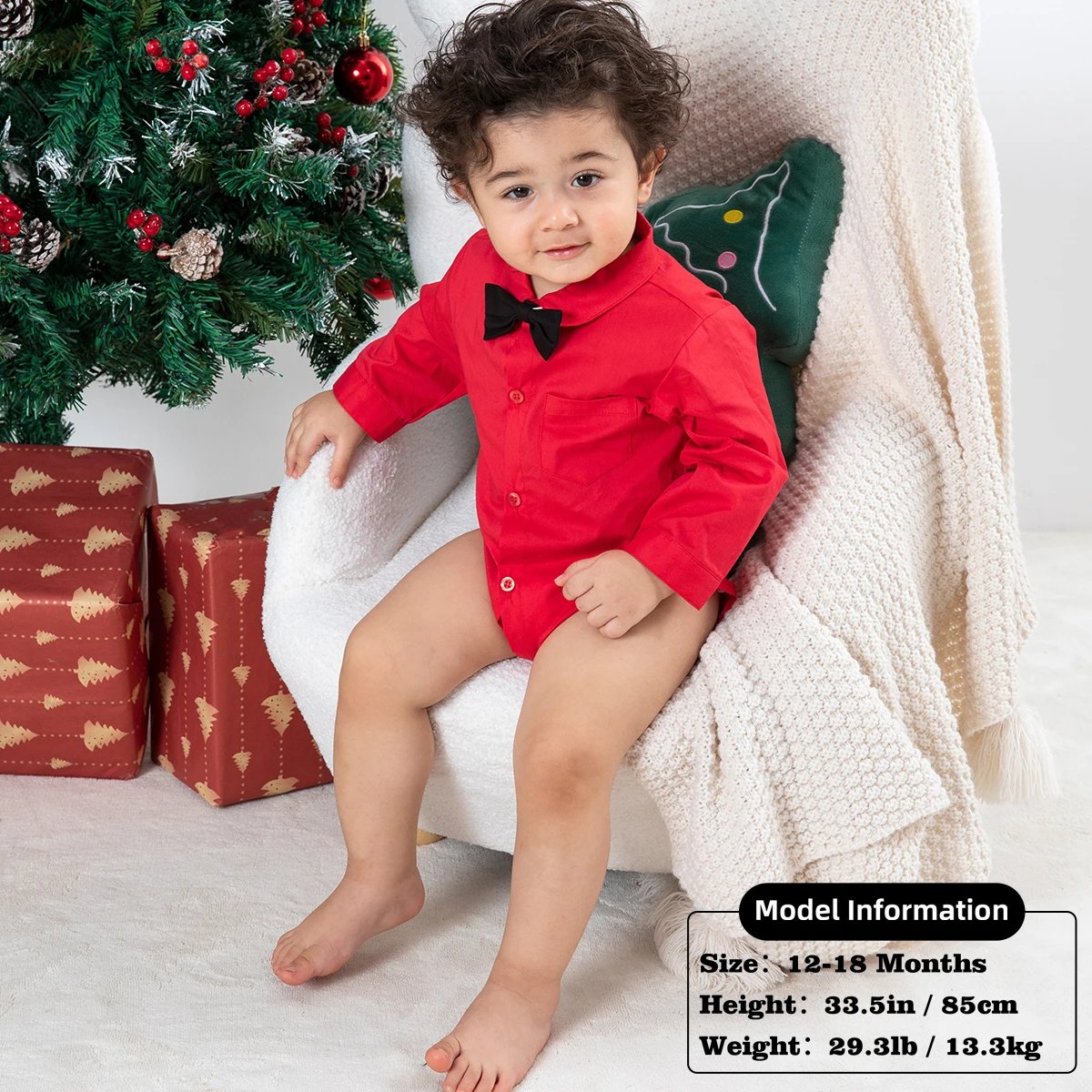 Baby Boys Dress Shirt Newborn Baptism Bodysuit Infant Wedding Christening Chritmas Formal One Piece Gentlemen Party Rompers