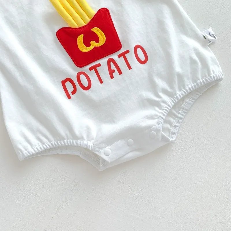 Baby Clothes, Summer Clothes, Fart Clothes, Thin Newborn Boy and Baby Onesies, Super Cute 100-day Full Moon Romper