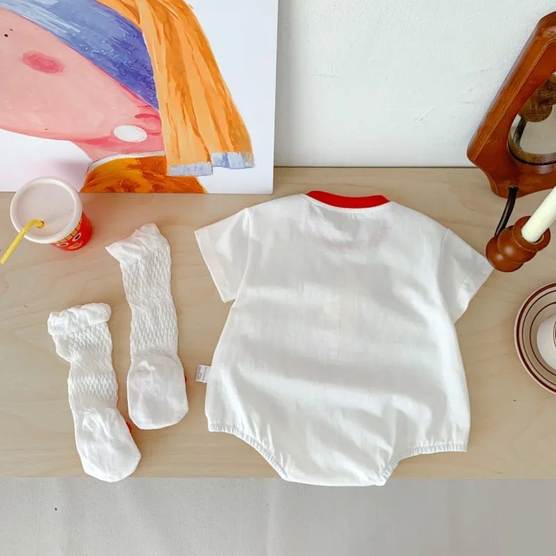 Baby Clothes, Summer Clothes, Fart Clothes, Thin Newborn Boy and Baby Onesies, Super Cute 100-day Full Moon Romper