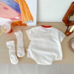 Baby Clothes, Summer Clothes, Fart Clothes, Thin Newborn Boy and Baby Onesies, Super Cute 100-day Full Moon Romper - Image 5
