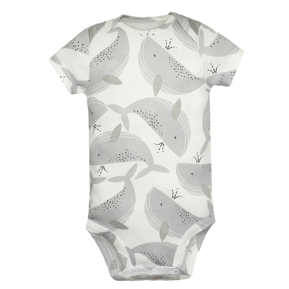 5Pieces Unisex Baby Bodysuits Fashion Body Suits Short Sleeve Newborn Infant Jumpsuit Cartoon Baby Boy Girl Clothes Set Summer