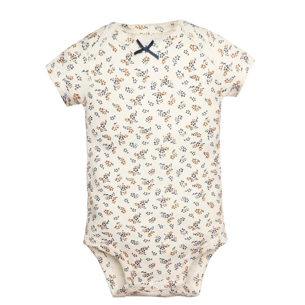 5Pieces Unisex Baby Bodysuits Fashion Body Suits Short Sleeve Newborn Infant Jumpsuit Cartoon Baby Boy Girl Clothes Set Summer